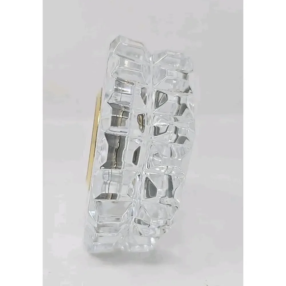Waterford Crystal Octagonal Ireland Travel Desk Clock Works 2.75